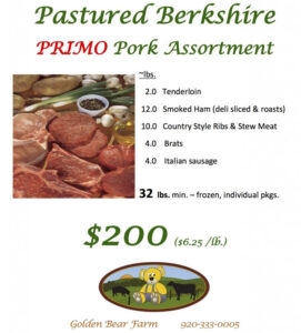 A flyer for a berkshire pork assortment.